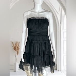 Crystal Sky juniors black strapless tule dress